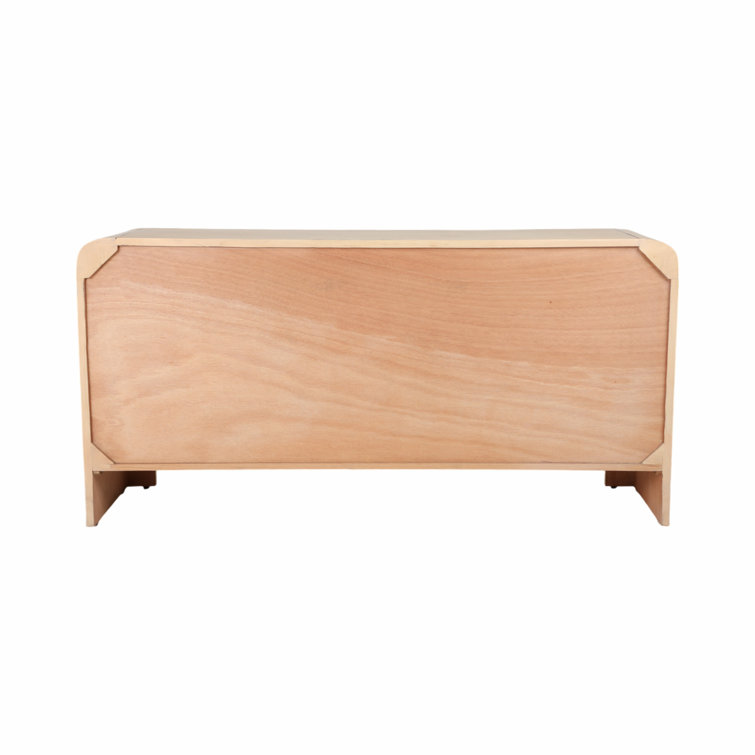 Natural Burl Wood 60" Sideboard with Veneer Finish