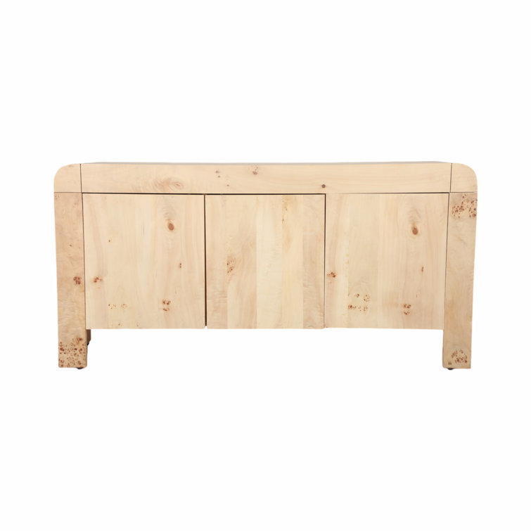 Natural Burl Wood 60" Sideboard with Veneer Finish