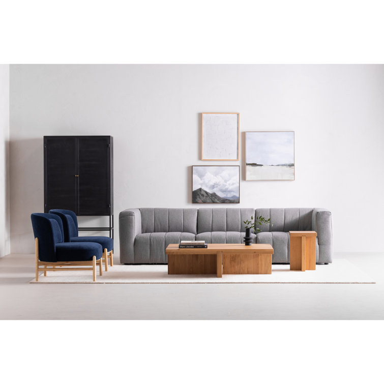 Natural Oak Rectangular Contemporary Coffee Table