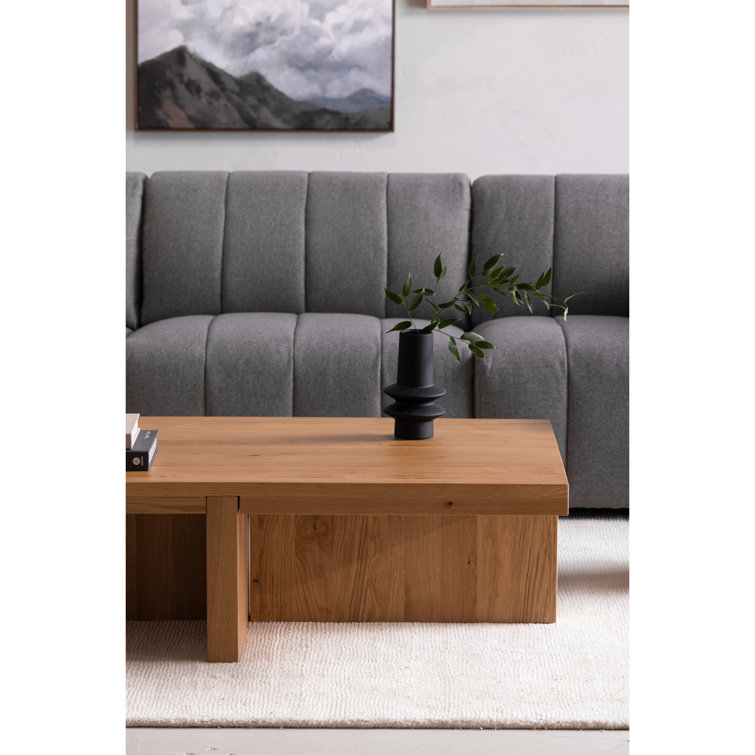 Natural Oak Rectangular Contemporary Coffee Table