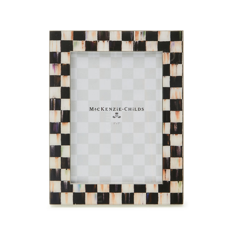 Classic Silver Plated 5x7 Checkered Tabletop Picture Frame