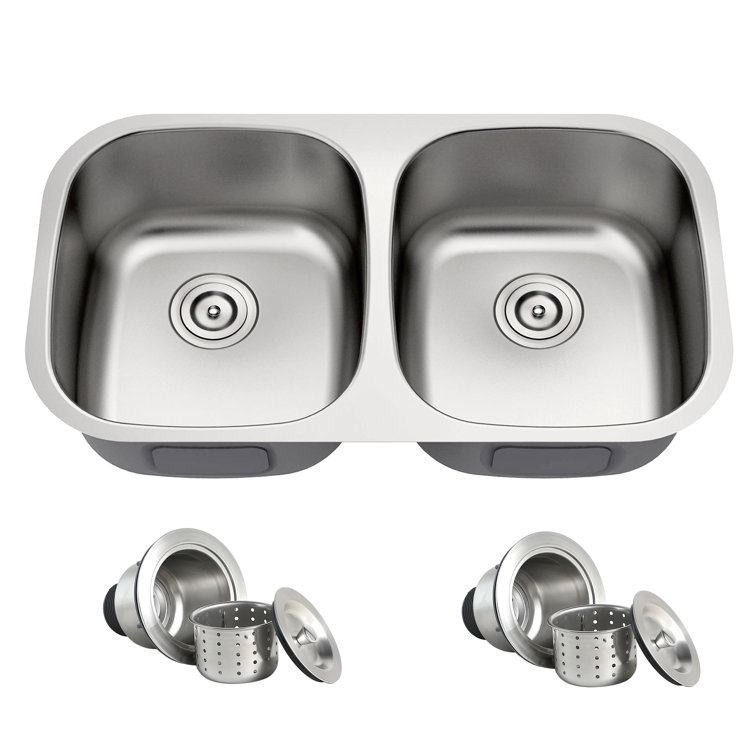 32 Inch Stainless Steel Double Bowl Undermount Kitchen Sink