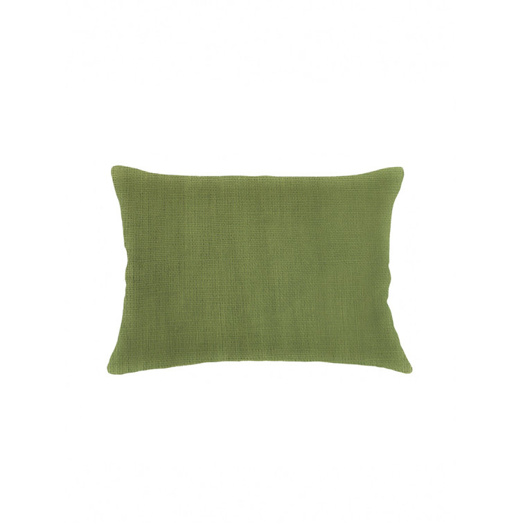 Pure Green Linen Throw Pillow with Down Insert