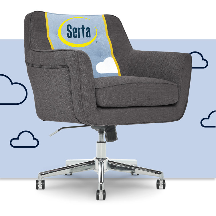 Ashland Graphite Mid-Back Executive Swivel Office Chair with Wood Frame