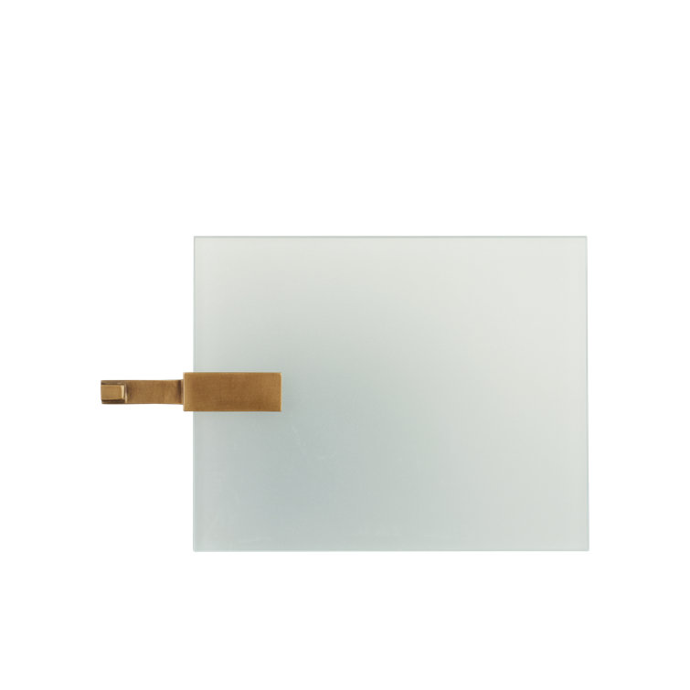 Neil Black Marble and Brass Drinks Table with Frosted Glass Top