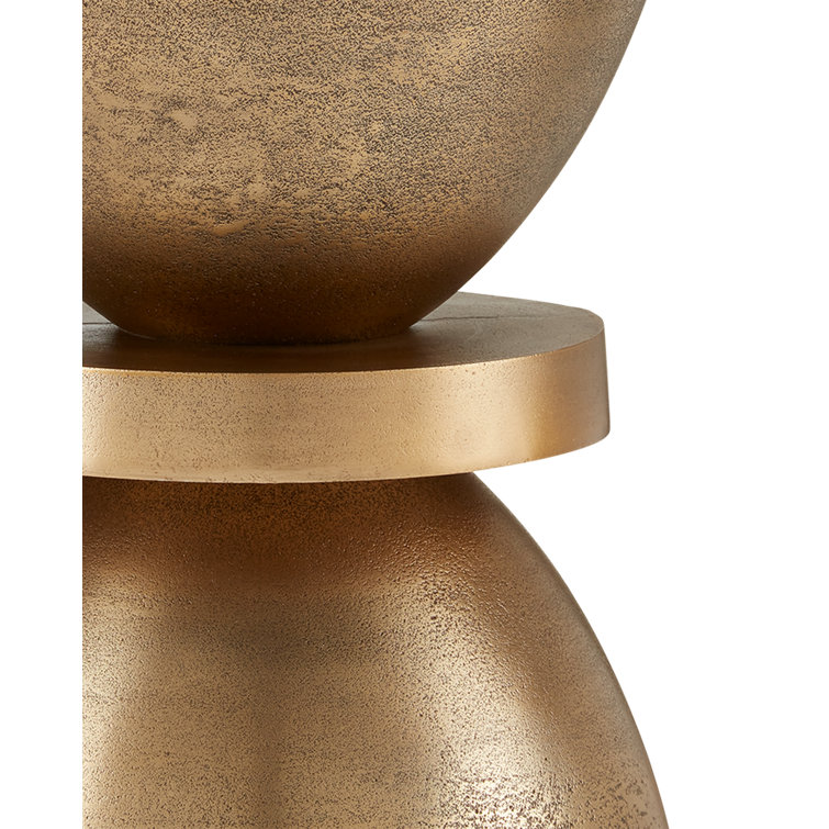 Ivaan Antique Brass Round Metal Accent Table