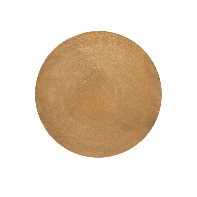 Ivaan Antique Brass Round Metal Accent Table