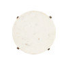 Antique Nickel and White Marble Round Accent Table