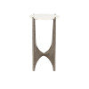 Antique Nickel and White Marble Round Accent Table