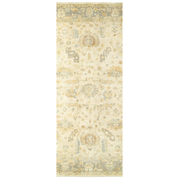 Hand-Knotted Woolen Ease Gray 2'6" x 10' Runner Rug