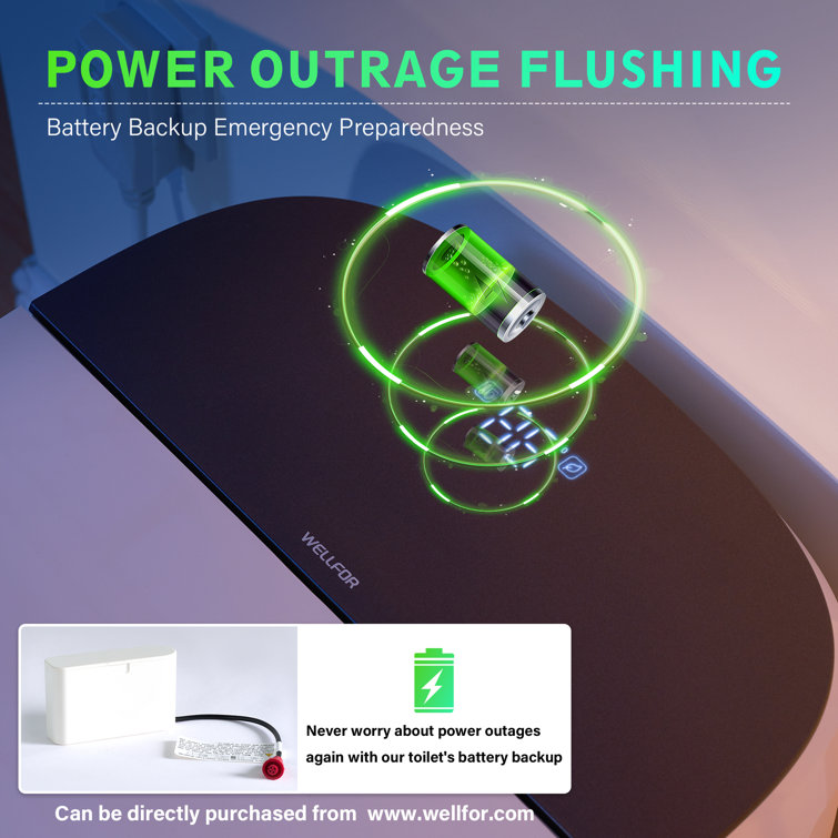 White Ceramic Elongated Smart Toilet with Heated Seat and Dryer