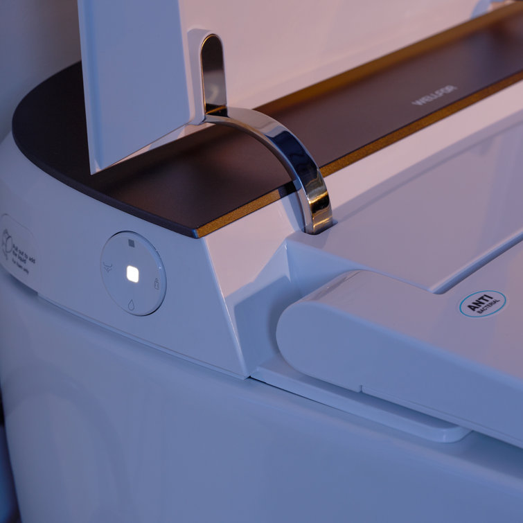 White Ceramic Elongated Smart Toilet with Heated Seat and Dryer