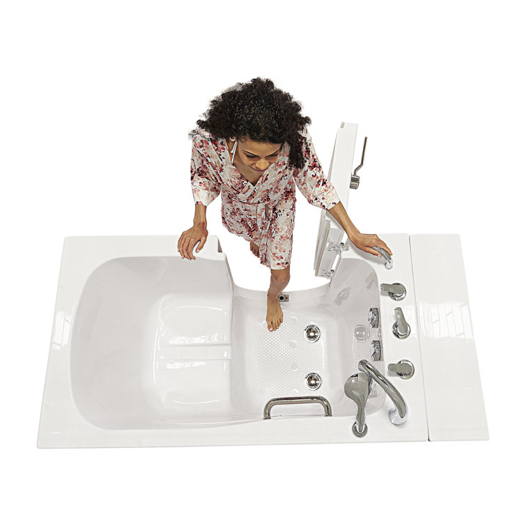 Monaco 52" White Acrylic Walk-In Bathtub with Fast Fill Faucet