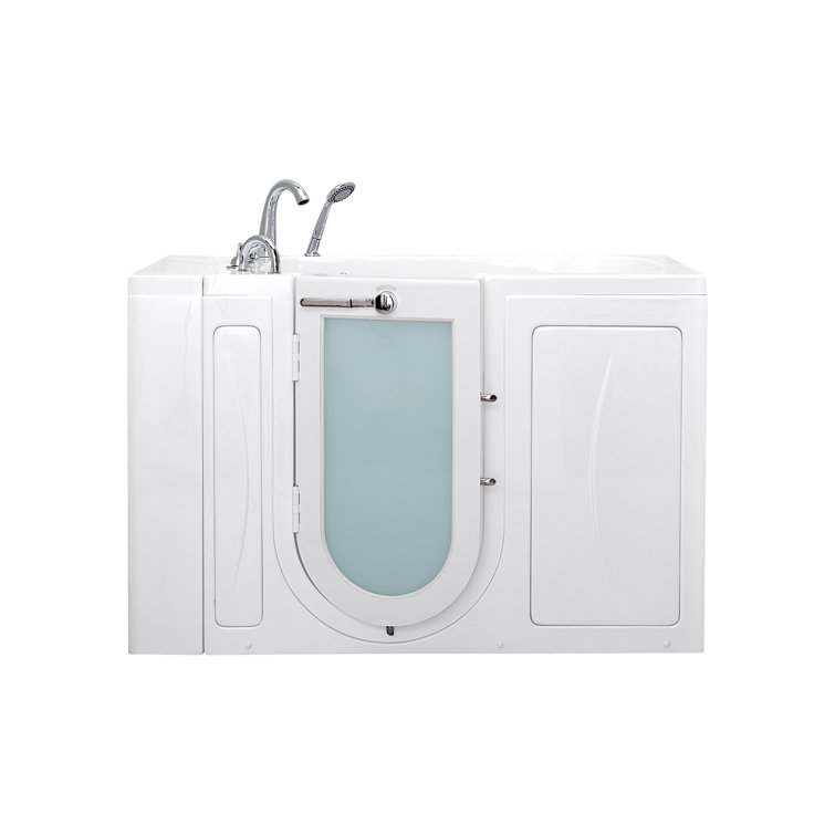 Monaco 52" White Acrylic Walk-In Bathtub with Fast Fill Faucet