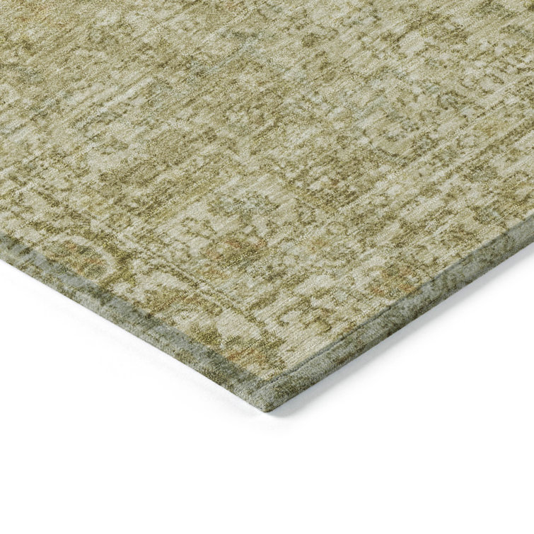 Chantille Beige Floral Medallion Washable Indoor/Outdoor Rug