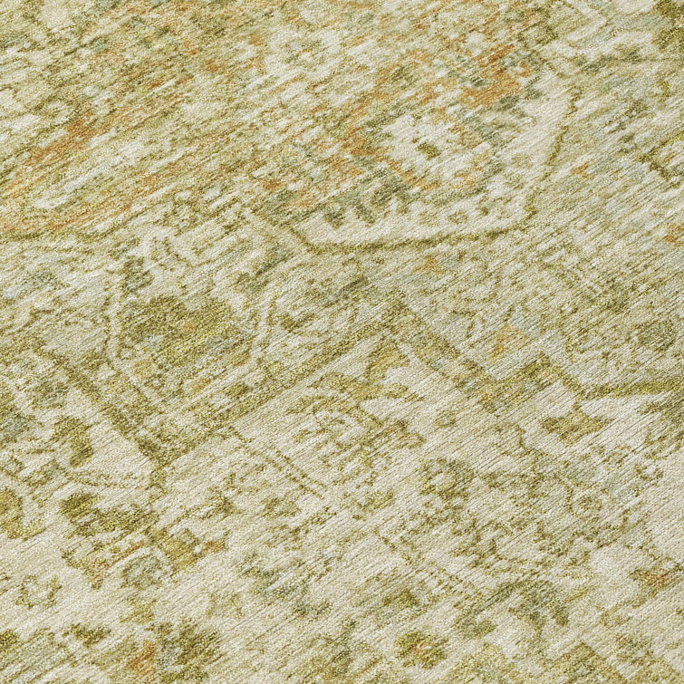 Chantille Beige Floral Medallion Washable Indoor/Outdoor Rug