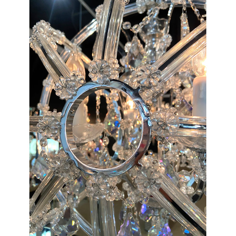 Pena Luxe Crystal Globe 15-Light Contemporary Chandelier