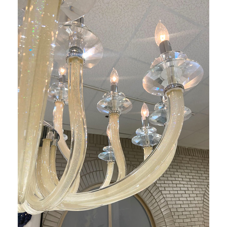 San Marco Glamorous Silver Chrome 21-Light Candle Chandelier