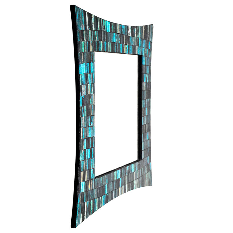 Blue Mosaic Glass Framed Decorative Wall Mirror