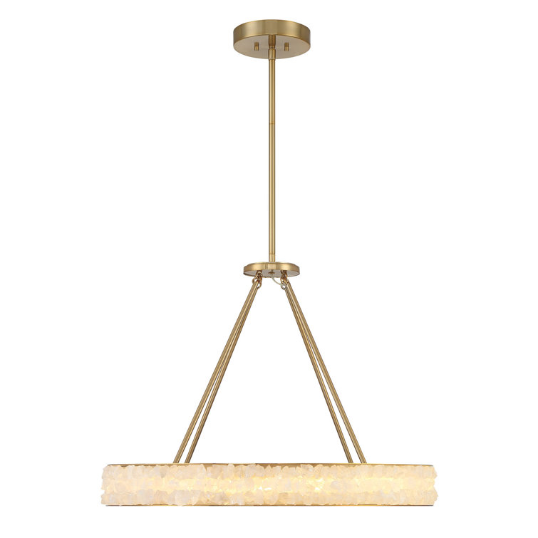 Celeste Brass LED Chandelier with Acrylic Shade
