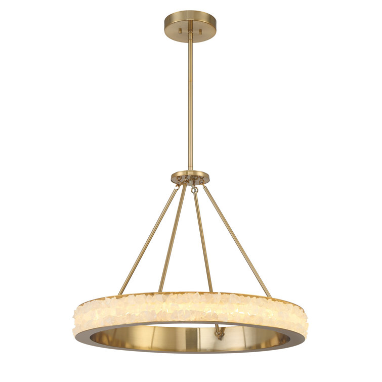 Celeste Brass LED Chandelier with Acrylic Shade