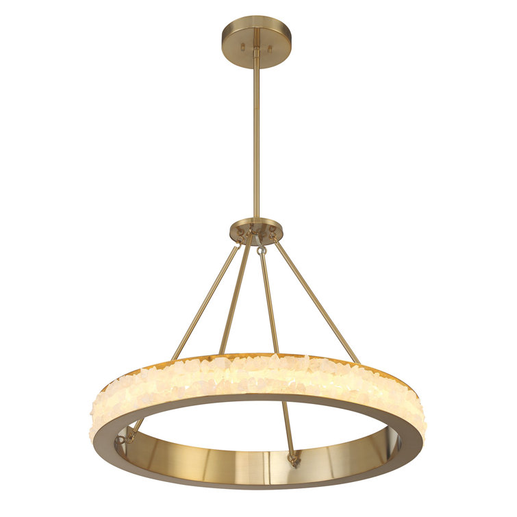 Celeste Brass LED Chandelier with Acrylic Shade