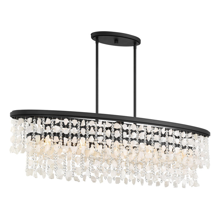 Shimmering Elegance Black Crystal 5-Light Island Chandelier
