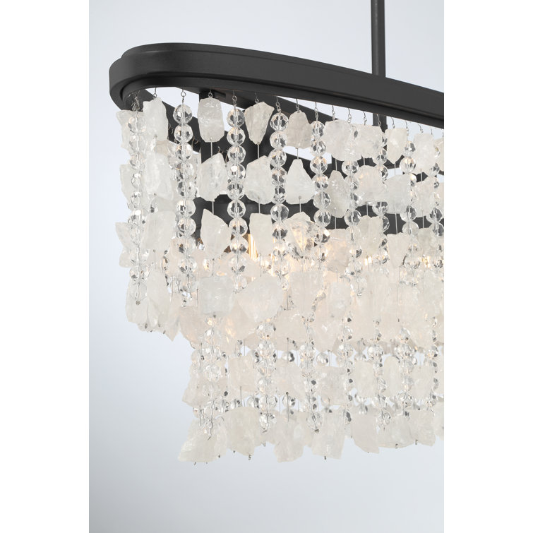 Shimmering Elegance Black Crystal 5-Light Island Chandelier