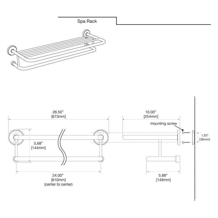 Satin Nickel Wall Mounted Stainless Steel Towel Rack