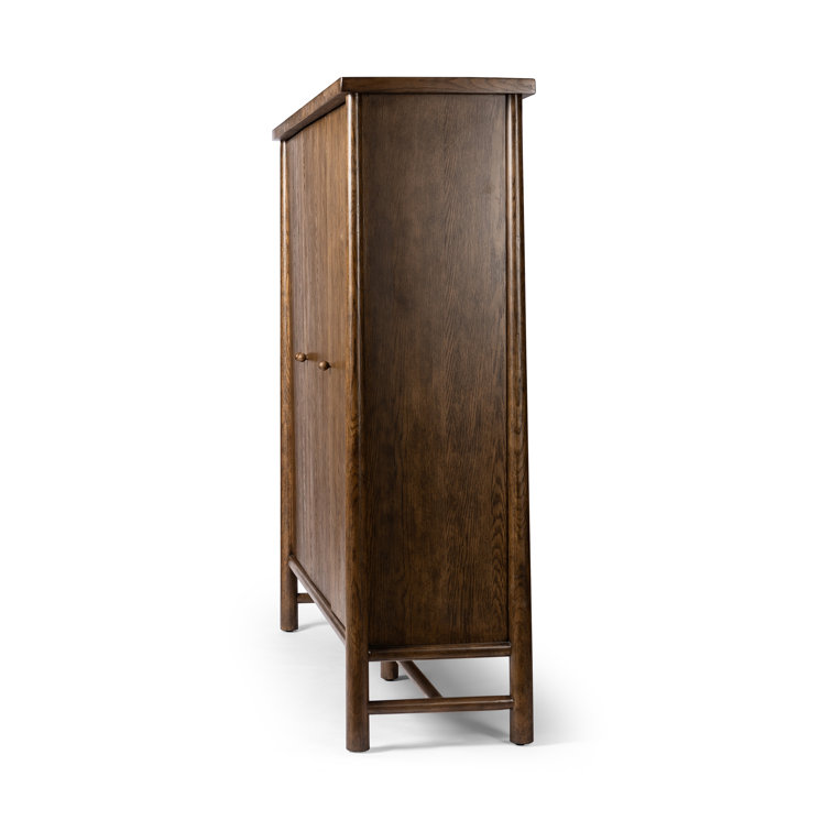 Dark Toasted Oak Veneer 3-Door Freestanding Cabinet