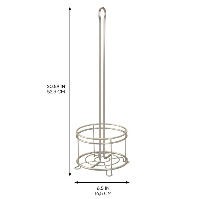 Satin Steel Freestanding 4-Roll Toilet Paper Holder Stand