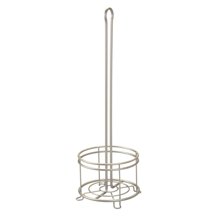 Satin Steel Freestanding 4-Roll Toilet Paper Holder Stand