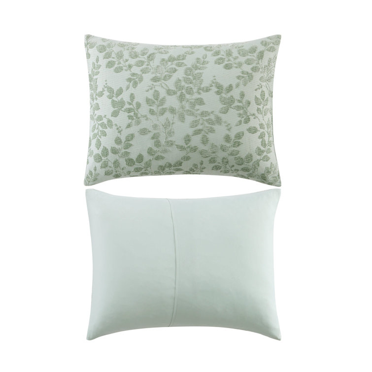 Sage Green Full Microfiber Reversible Jacquard Comforter Set