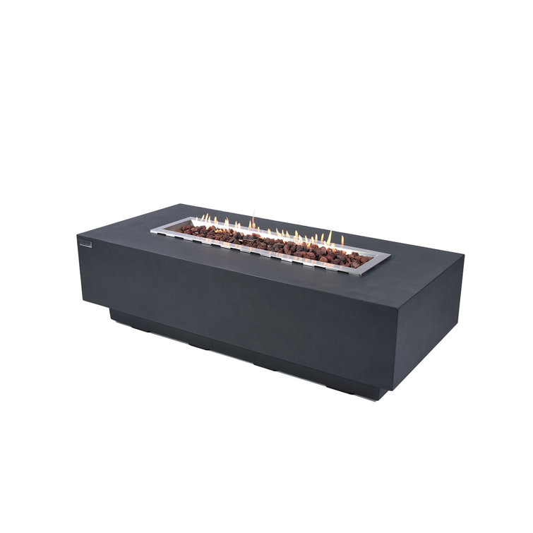 Granville 63" Gray Concrete Gas Fire Pit Table