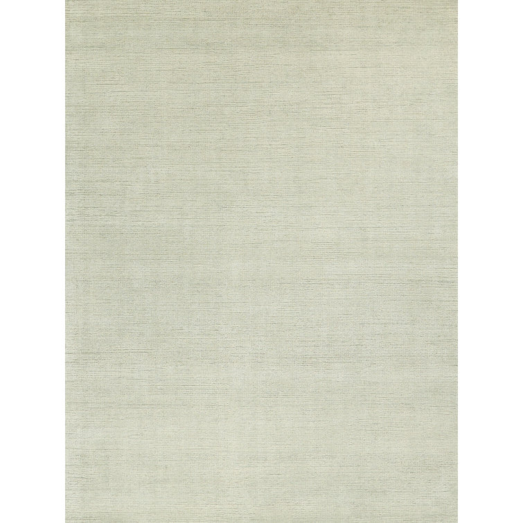 Handmade Green and Ivory Wool Tufted 10' x 14' Rug