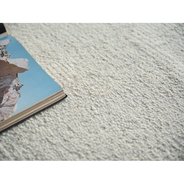 Silver and Ivory Hand Tufted Wool Abstract Rug, 10' x 14'