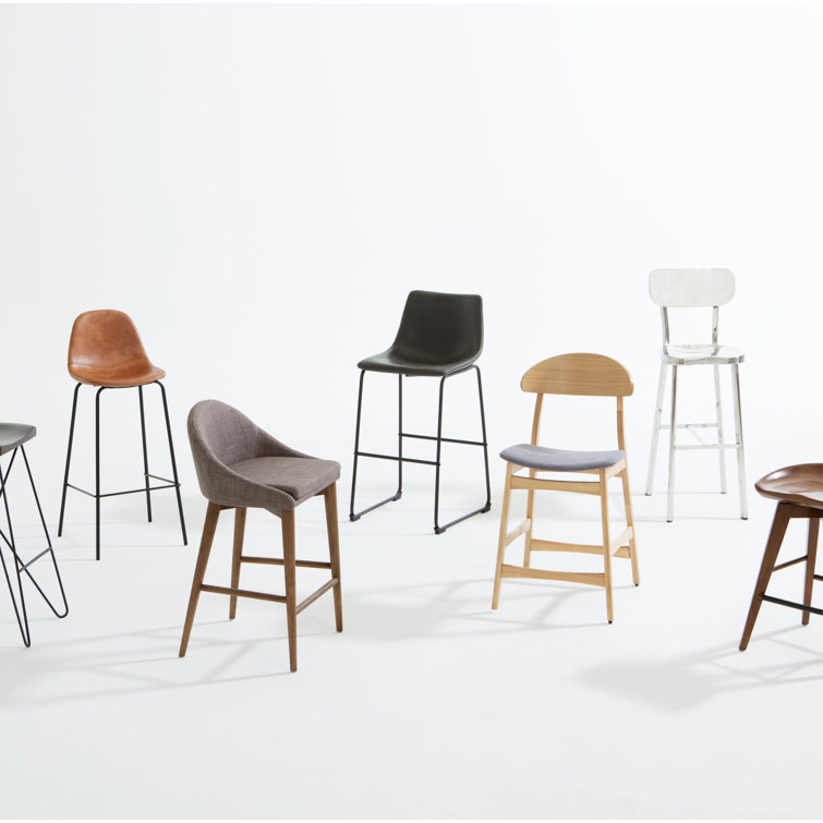 Maxine 30'' Black Matte Metal & Vegan Leather Barstool