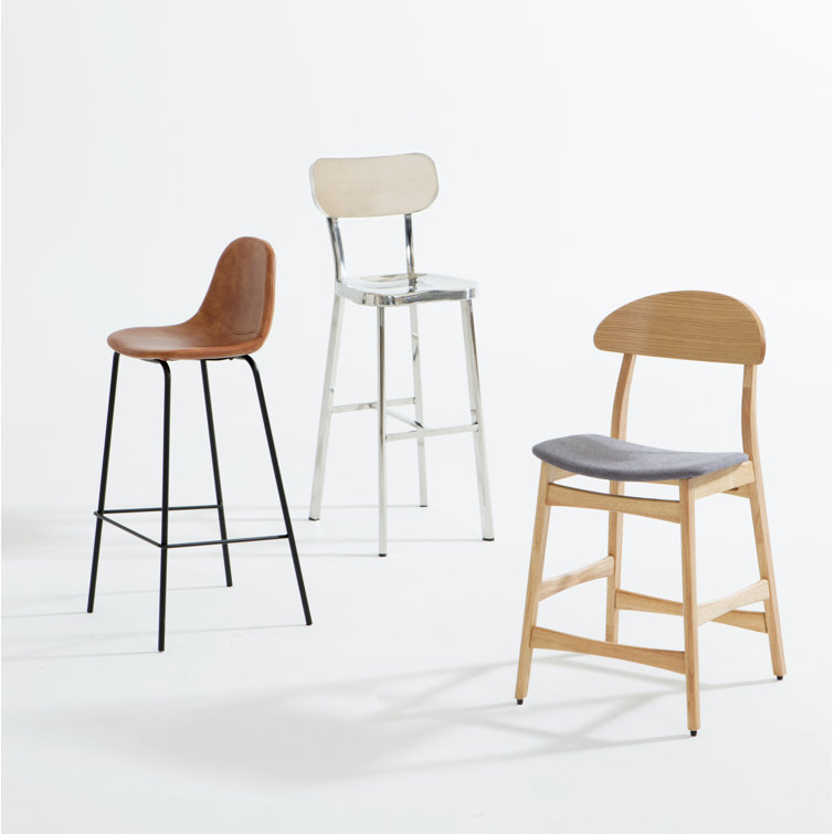 Maxine 30'' Black Matte Metal & Vegan Leather Barstool