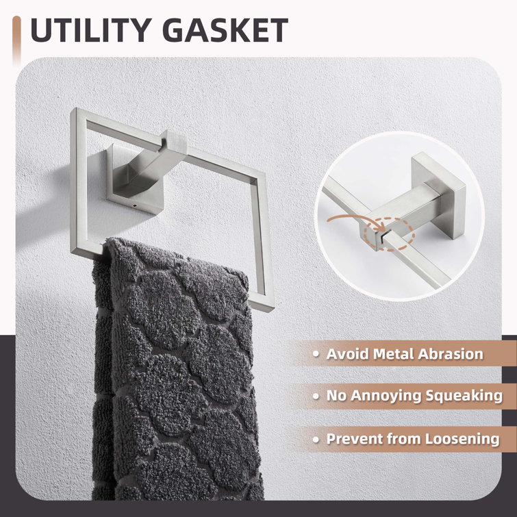 Matte Black Nickel Wall Mounted Square Towel Ring