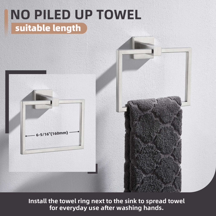 Matte Black Nickel Wall Mounted Square Towel Ring