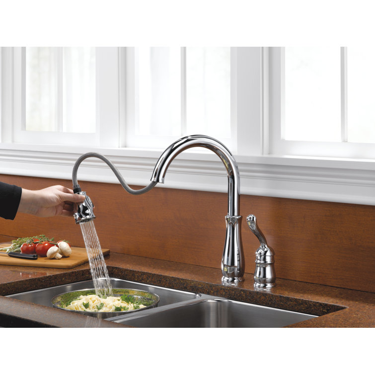 Chrome Pull-Down Kitchen Faucet with Spray and Deck Mount