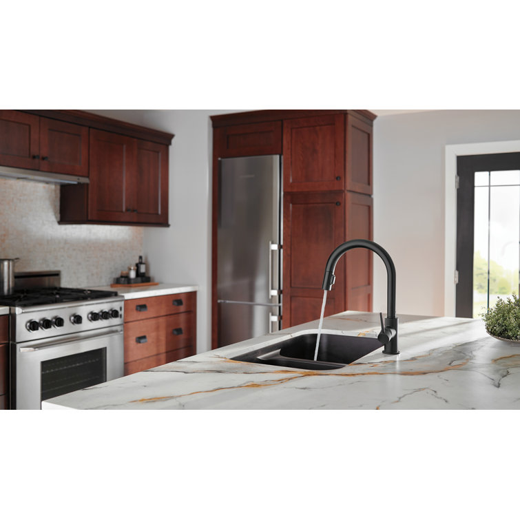 Matte Black Stainless Steel Pull-Down Kitchen Faucet