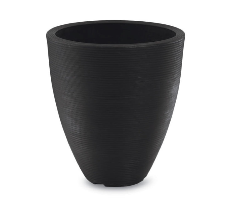 Caviar Black Resin Tall Indoor/Outdoor Planter