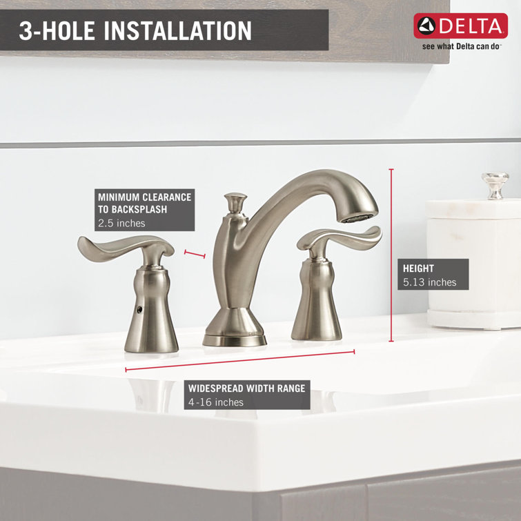 Stainless Steel Widespread Bathroom Faucet with Metal Handles