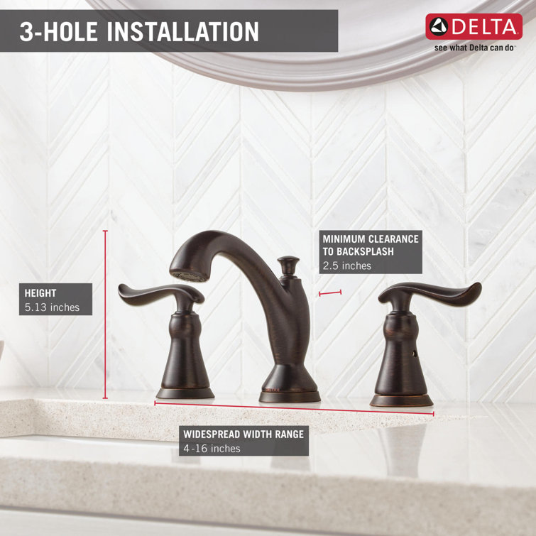 Venetian Bronze Widespread 2-Handle Bathroom Faucet with Drain Assembly