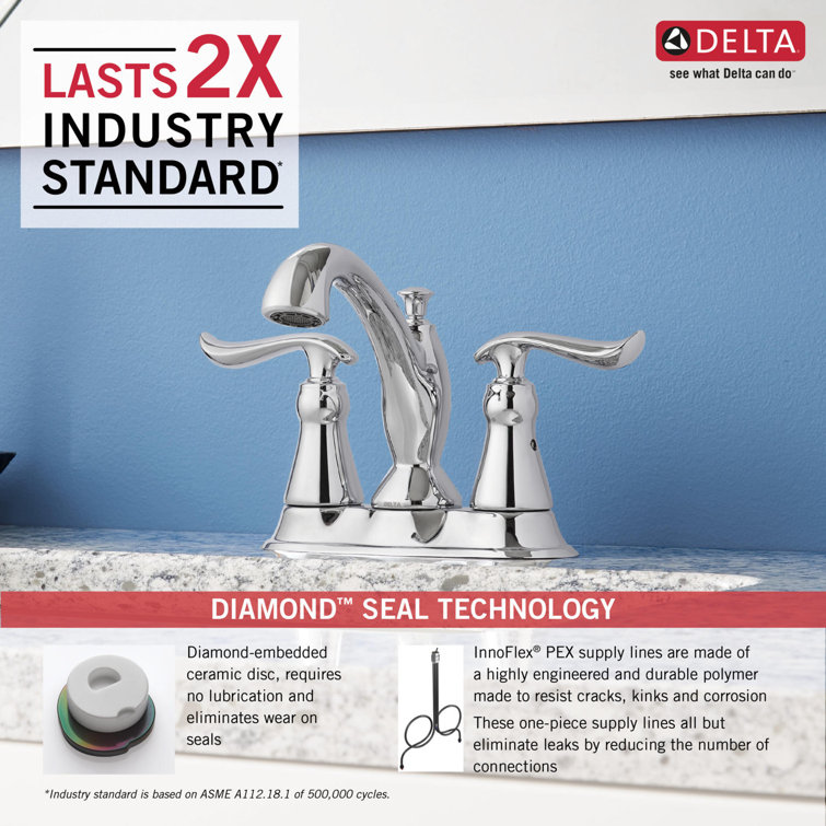 Chrome 2-Handle Centerset Bathroom Faucet with Drain Assembly