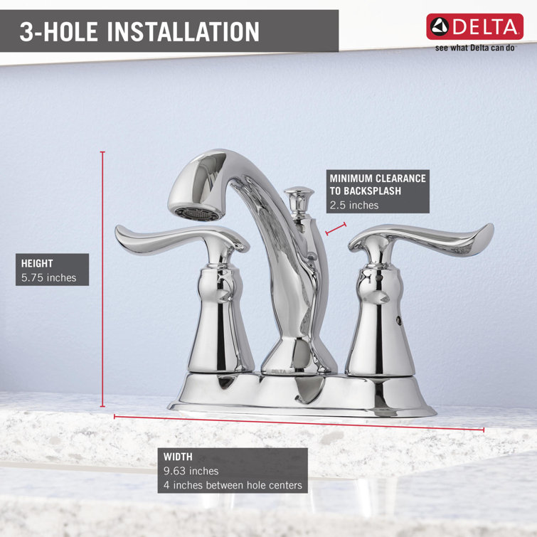 Chrome 2-Handle Centerset Bathroom Faucet with Drain Assembly