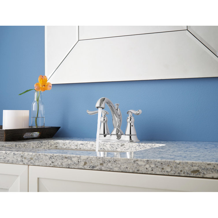 Chrome 2-Handle Centerset Bathroom Faucet with Drain Assembly