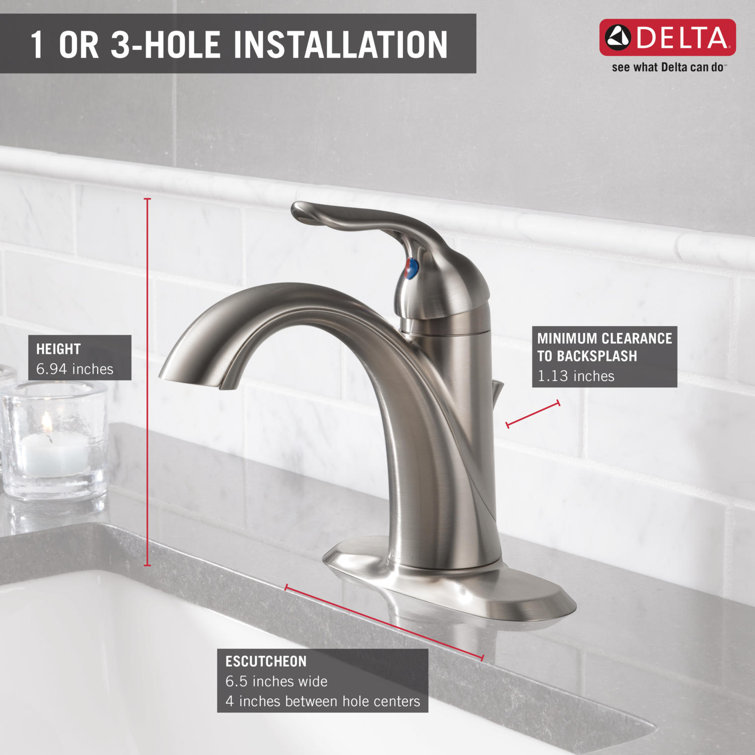 Modern Stainless Steel Single Hole Bathroom Faucet with ADA Compliance