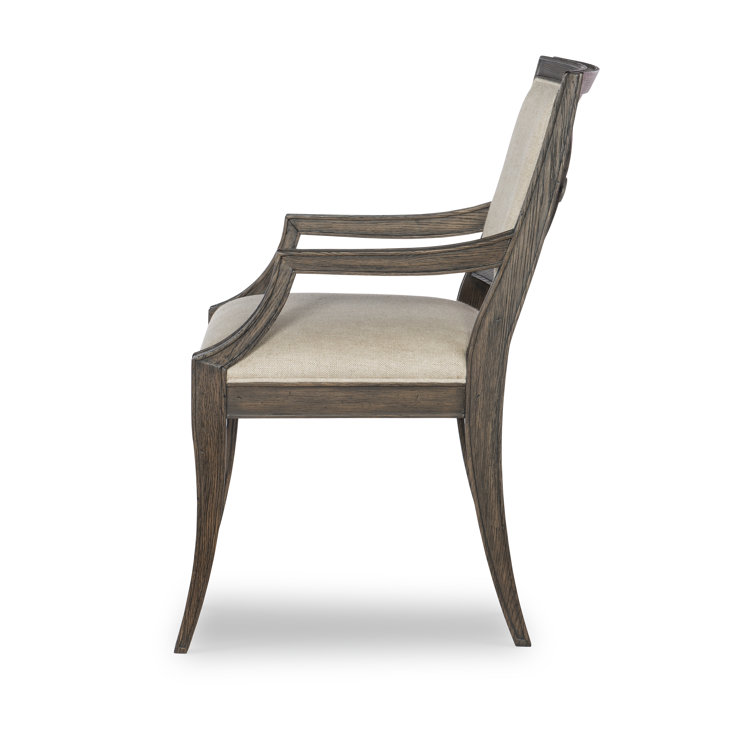 Bailey Rustic Brown Arm Chair with Linen Upholstery